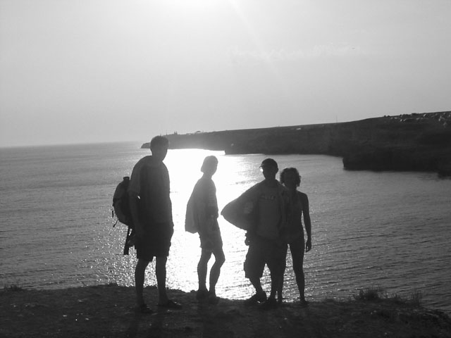 На фоне мыса Тархан-Кут